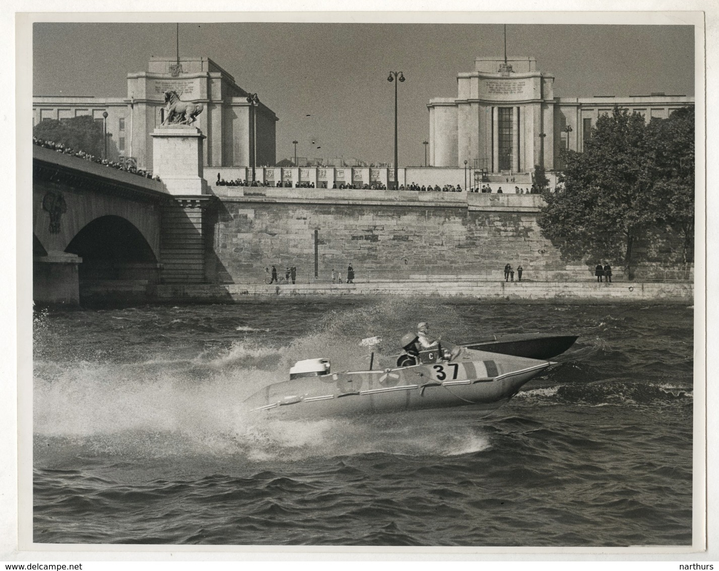 PHOTO ANCIENNE PRESSE Parisien Libéré 1962 Course De Hors Bord Des 6 Heures De Paris Seine Trocadéro Sport Nautique - Boats