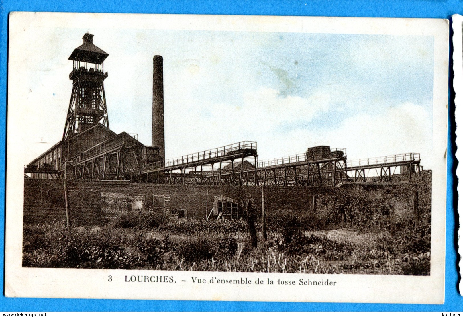 NY601, Lourches, Vue De La Fosse Schneider, Mines à Charbon,3 , Circulée 1947 Timbre Décollé - Altri & Non Classificati