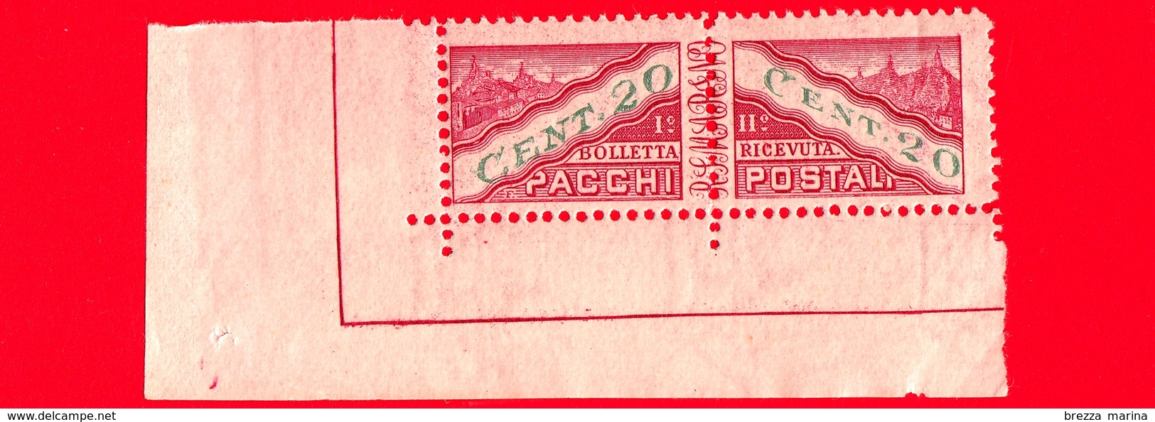 Nuovo - MNH - SAN MARINO - 1945 - Pacchi Postali - 20 C. - Colli Di San Marino - Paketmarken