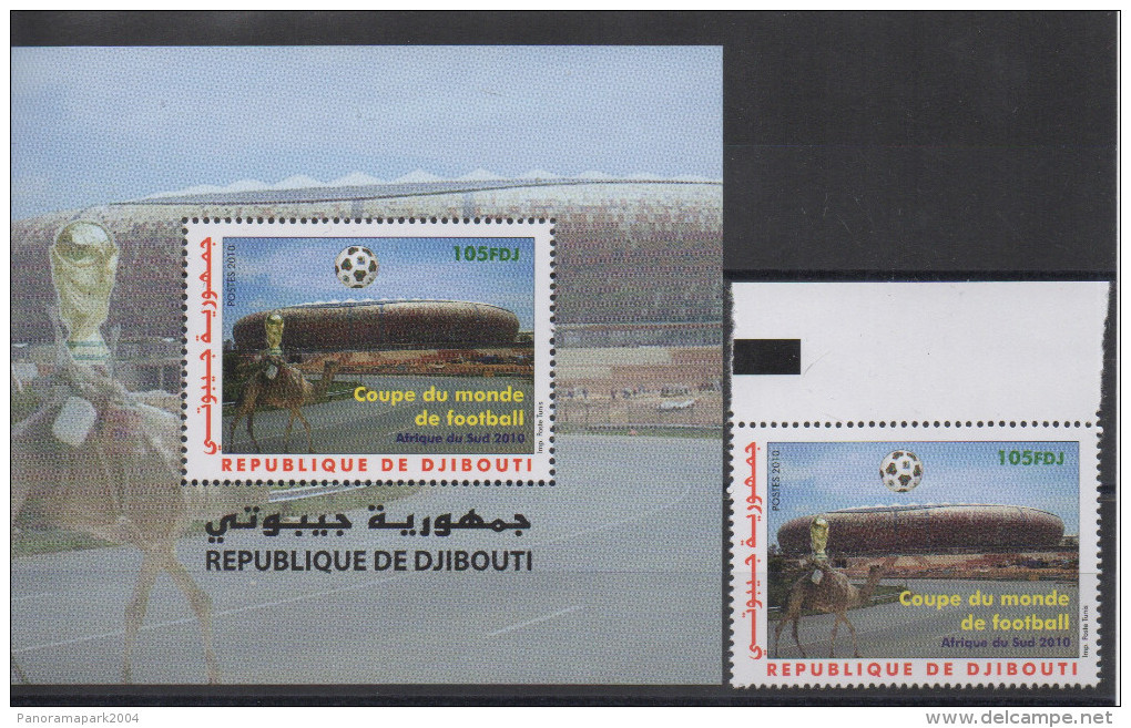 Djibouti Dschibuti 2010 Bloc Souvenir Sheet Block FIFA World Cup South Africa Coupe Du Monde WM Football Mi. Bl. 165 - 2010 – Südafrika