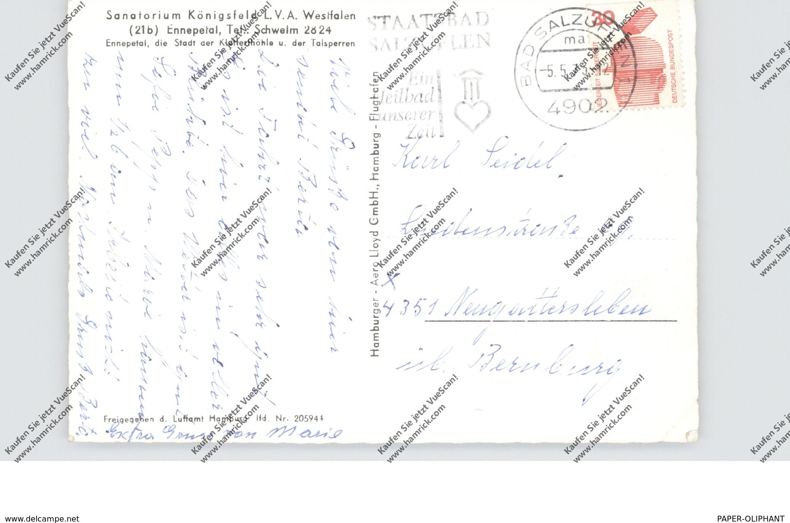 5828 ENNEPETAL, Sanatorium Königsfeld, Luftaufnahme - Ennepetal