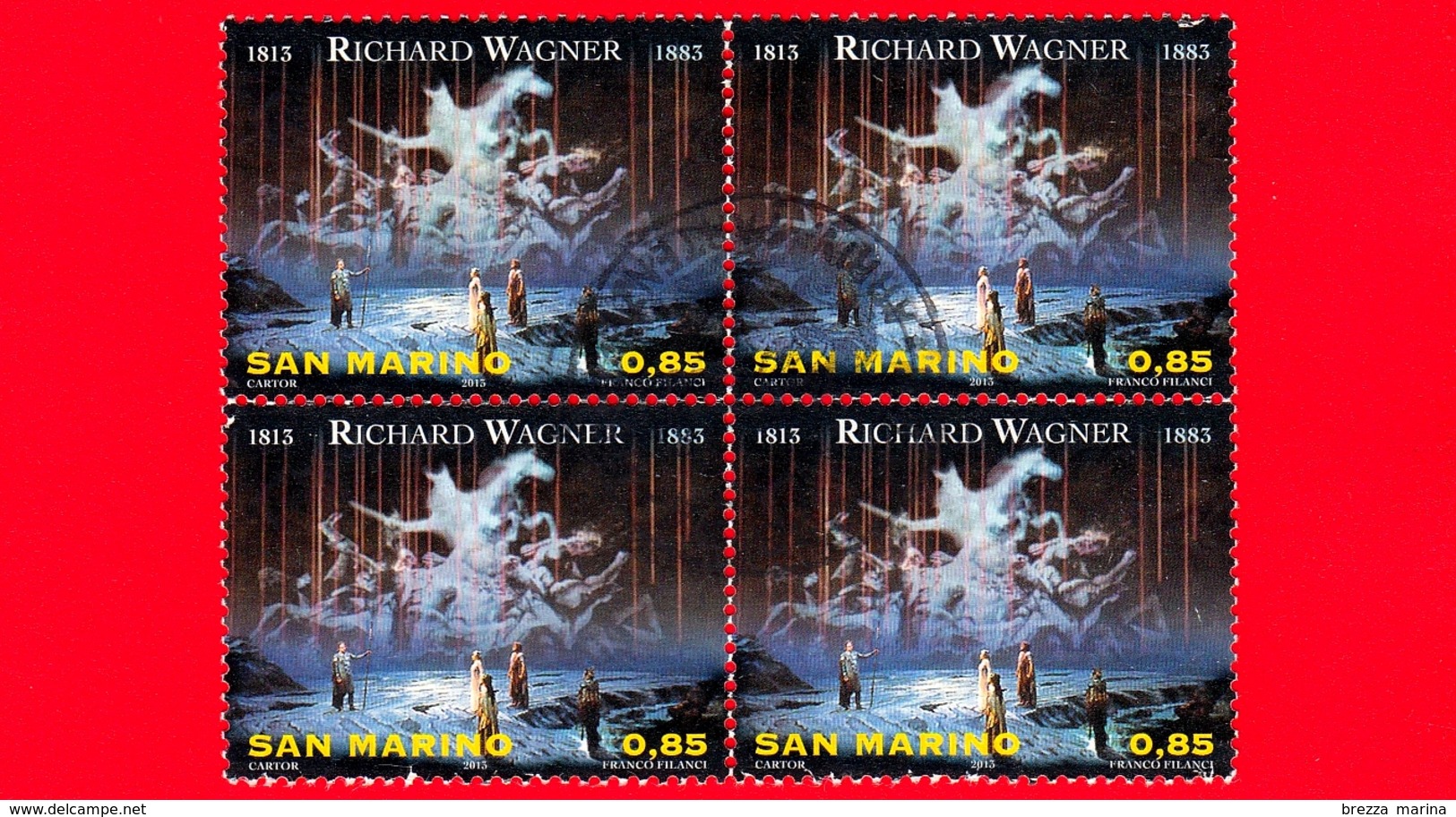 SAN MARINO - Usato -  2013 - 200 Anni Della Nascita Di Richard Wagner - 0,85 - Tetralogia Dell'anello Del Nibelun - Gebruikt
