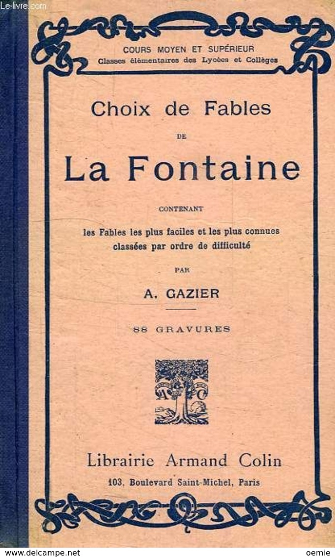 CHOIX DE FABLES DE LA FONTAINE  °°°°°°°° - La Pléiade