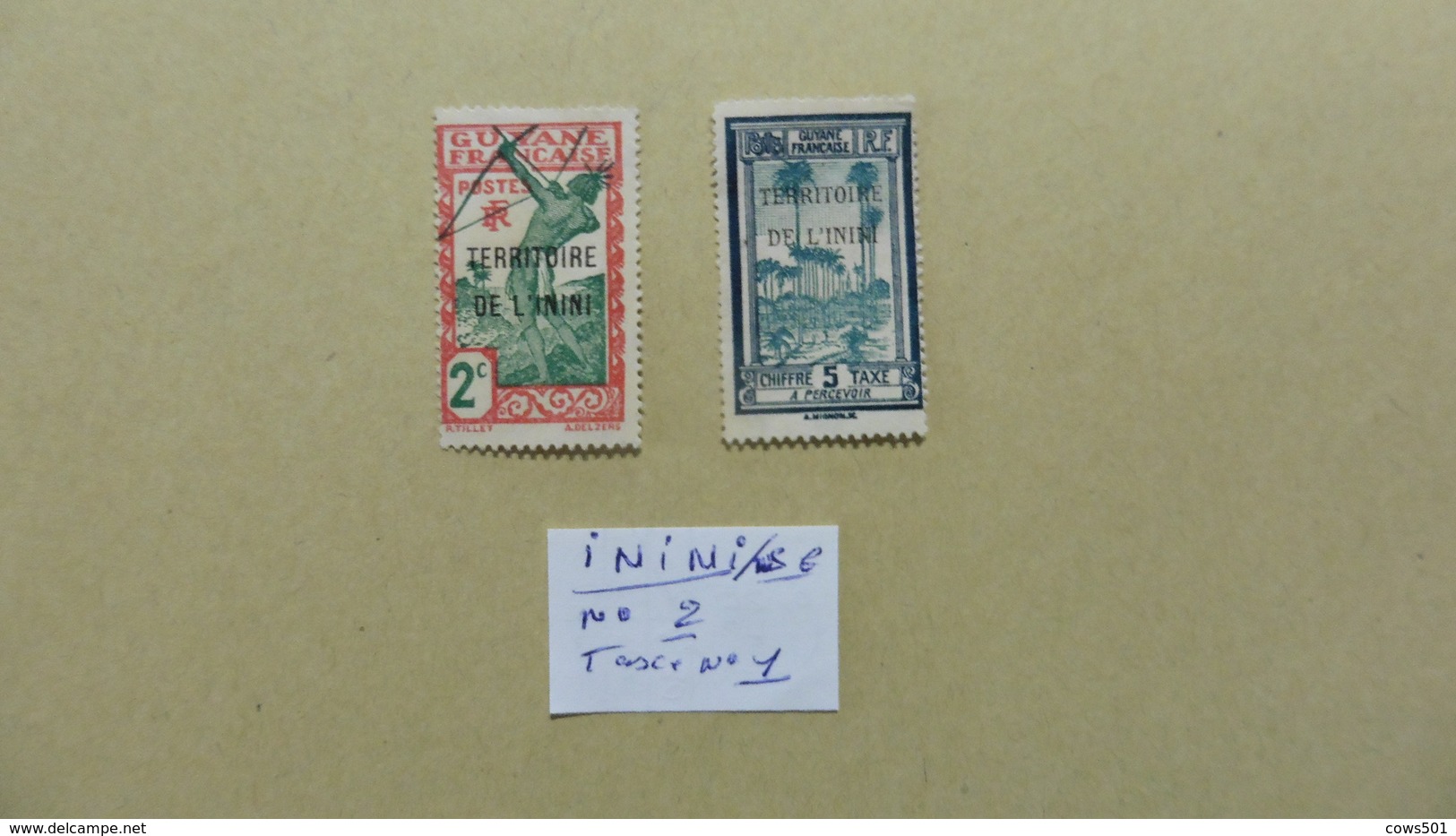 France (ex-colonies & Protectorats) >Inini :2 Timbres Nsg - Altri & Non Classificati