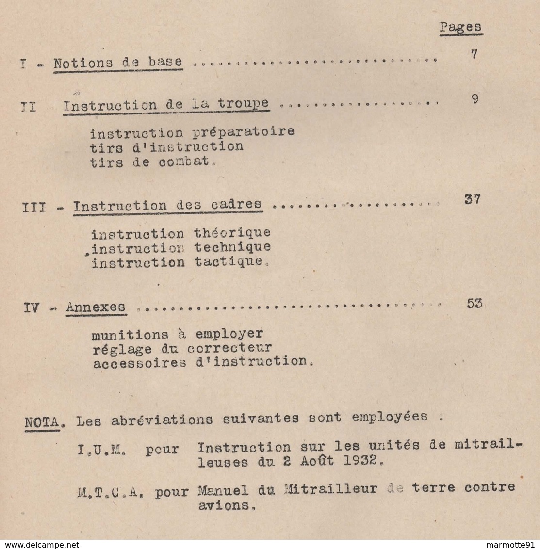 METHODE PROCEDE INSTRUCTION TIR CONTRE AVION D.C.A. DEFENSE ANTI AERIENNE ECOLE SPECIALE MILITAIRE - Français