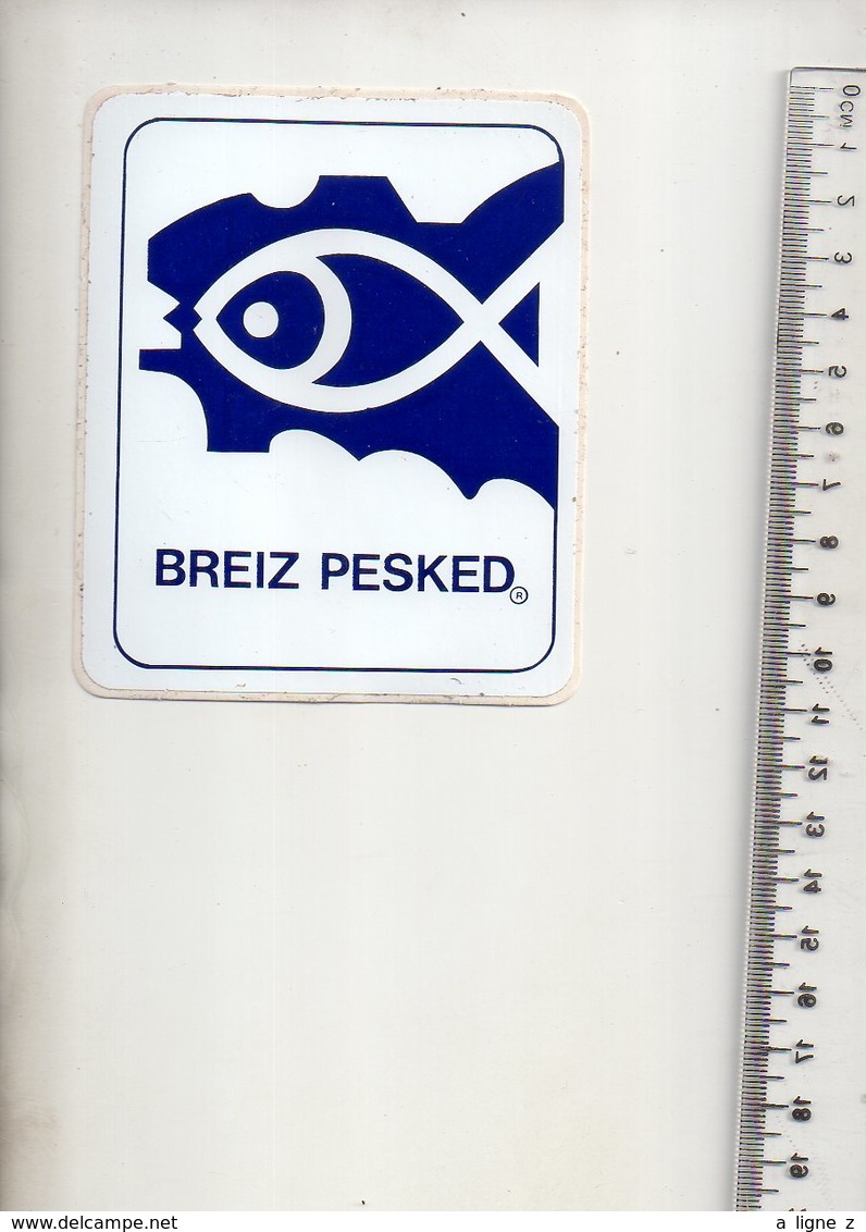 REF 1 : Sticker Autocollant Publicitaire Breiz Pesked Bretagne Peche - Autocollants