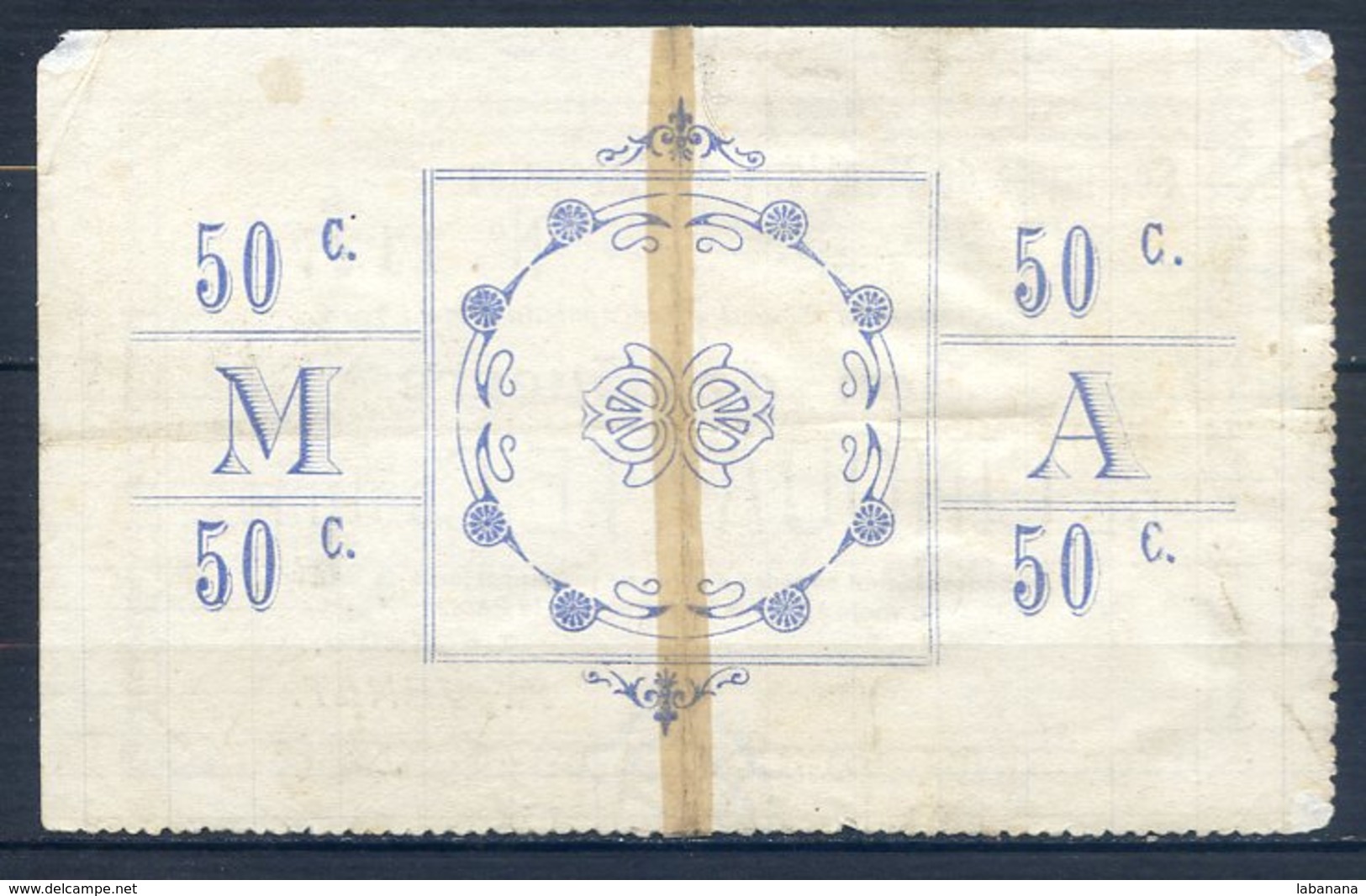 479-Montigny-en-Arrouaise Billet De 50c 1915 RARE - Bons & Nécessité