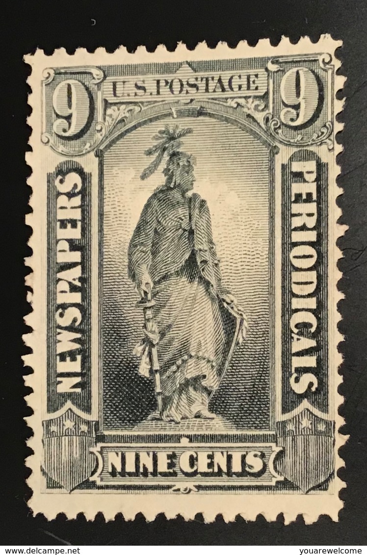 US 1875 Newspaper And Periodical Stamps Scott PR14 9c Black Justice Unused (*) F-VF  (USA Timbres Pour Journaux - Giornali & Periodici