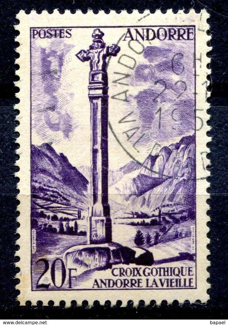 N° Yvert & Tellier 148 - Timbre D'Andorre Français (1955-58) (Oblitéré) - Paysages - Croix Gothique (1) - Used Stamps