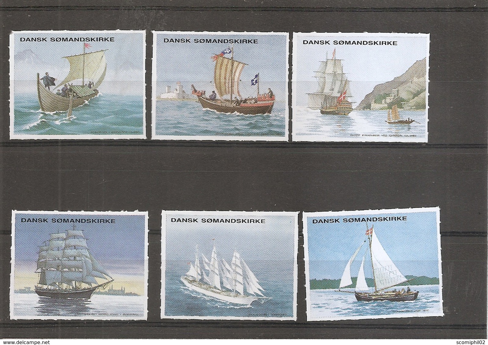 Bateaux - Voiliers ( Lot De 6 Vignettes Privées Du Danemark à Voir) - Ships