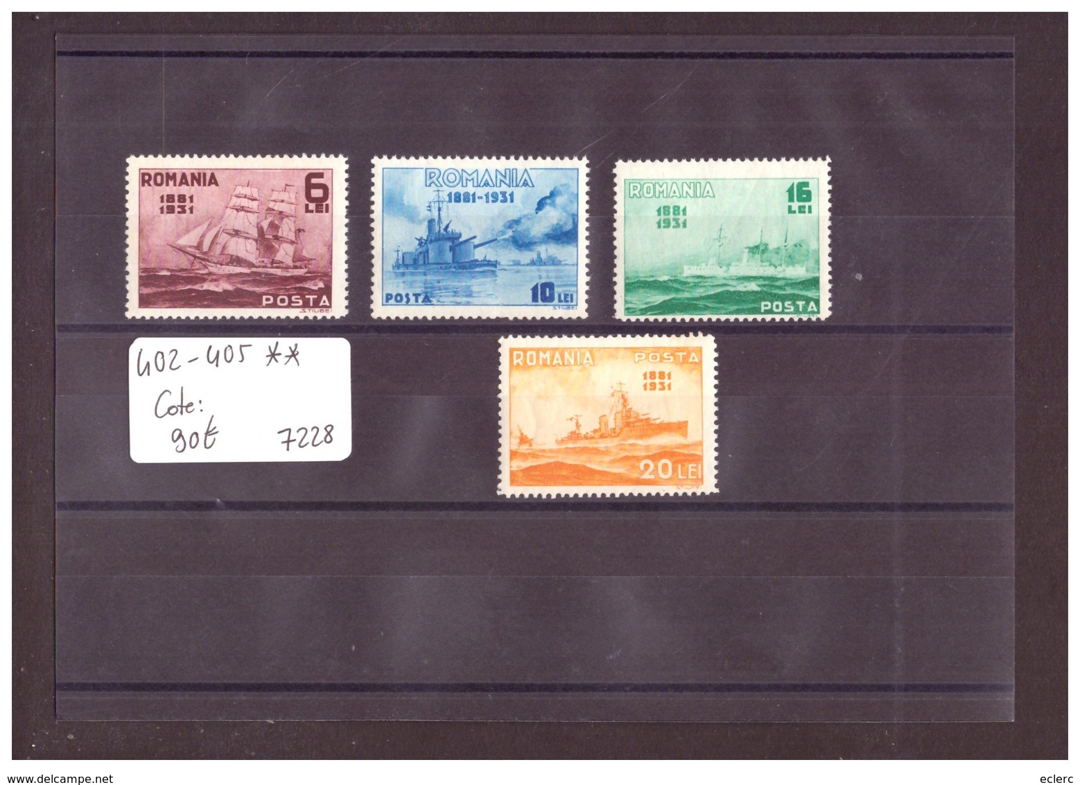 ROUMANIE - No Michel 402-405 ** ( MNH / SANS CHARNIERE)  -  COTE: 90 € - WARNING:!!NO PAYPAL! - Neufs