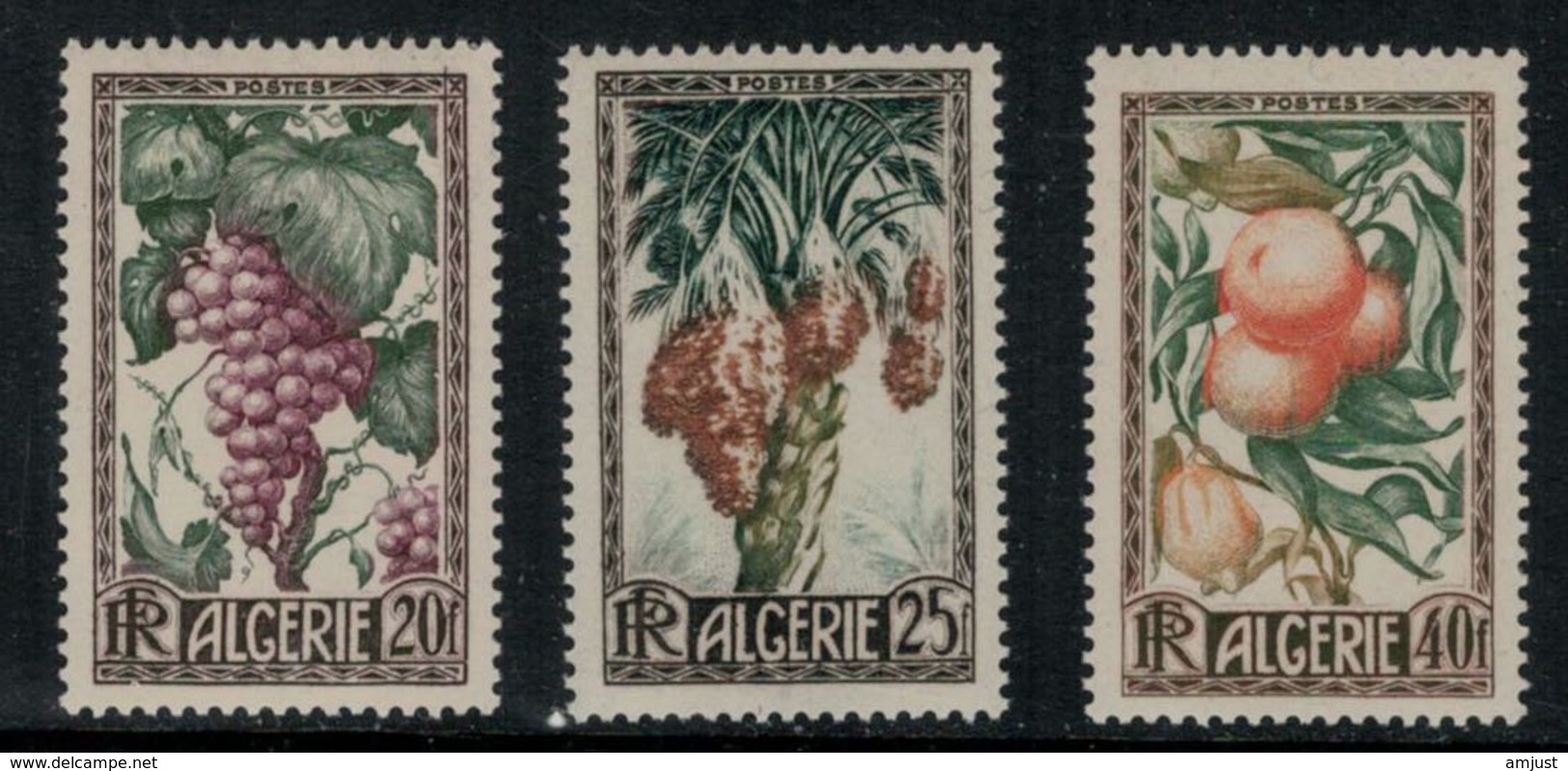 Algérie // 1950-1962  // 1950 // Fruits Production Algérienne  Neufs ** MNH (sans Charnières) No.279-281 Y&T - Unused Stamps
