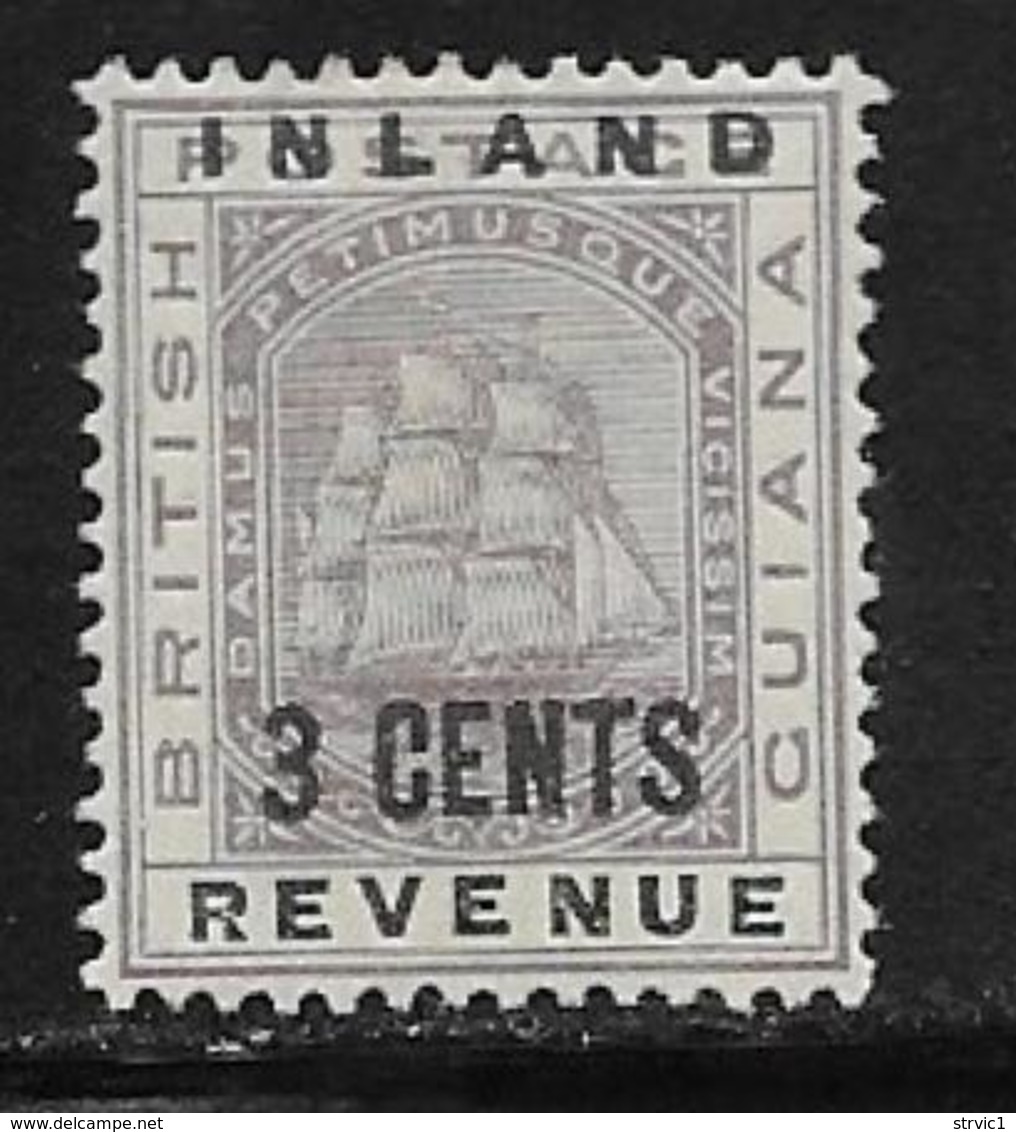 British Guiana Scott # 114 Mint Hinged Ship Overprinted And Surcharged, 1889 - British Guiana (...-1966)