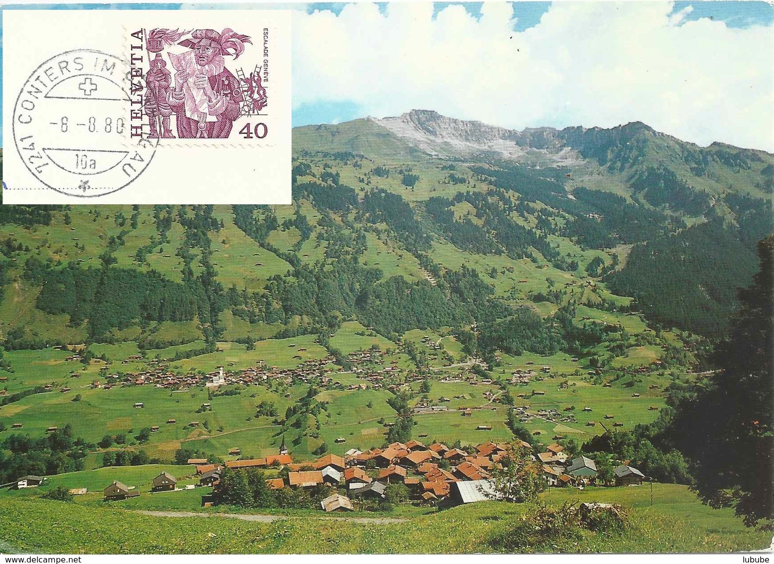 Conters Im Prättigau - Blick Nach Saas Und Saaser Calanda               1980 - Saas Im Prättigau