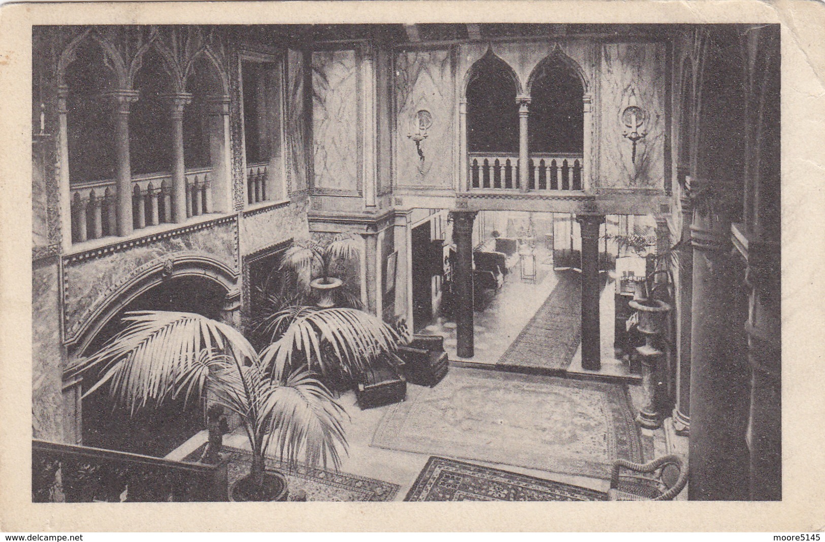 Postcard Hotel Lobby Interior 1920 Hotel Royal Danieli Ingresso E Vestibolo Dall'alto - Venezia (Venice)