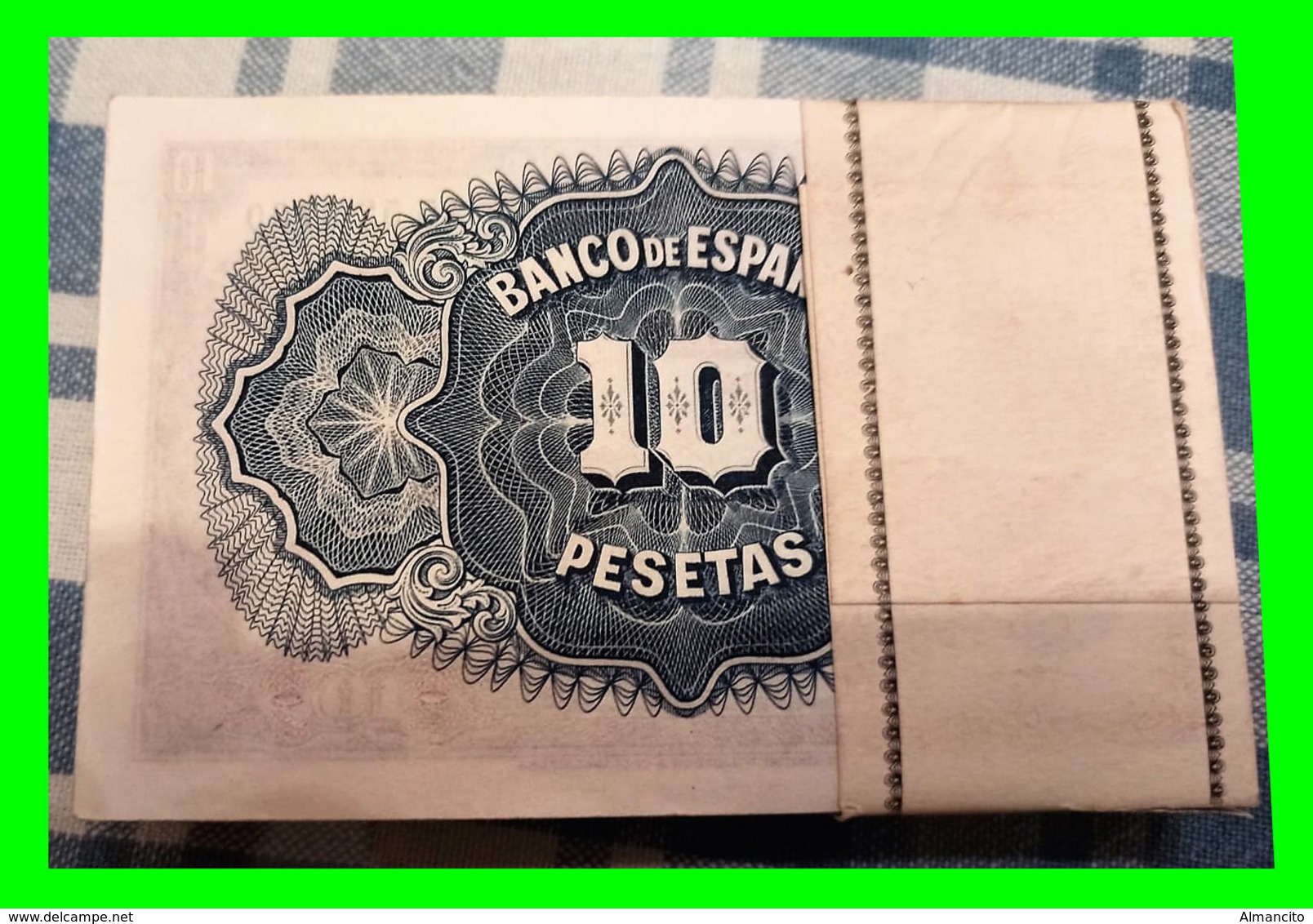 ESPAÑA TACO DE 100 BILLETES DE 10 PESETAS (( CERTIFICADO DE PLATA  AÑO 1935 )) - 1-2 Pesetas