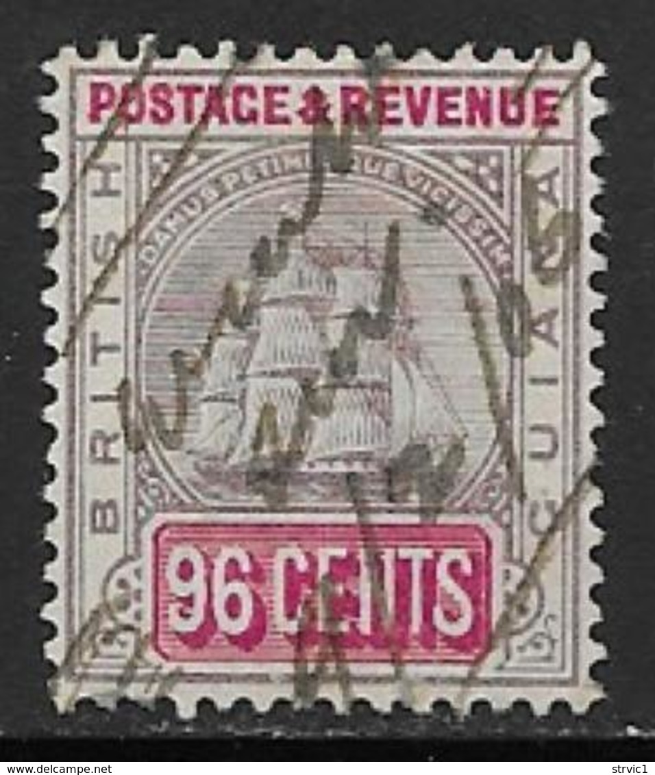 British Guiana Scott # 147 Used Ship, 1889, CV$85.00, Revenue Cancel - British Guiana (...-1966)