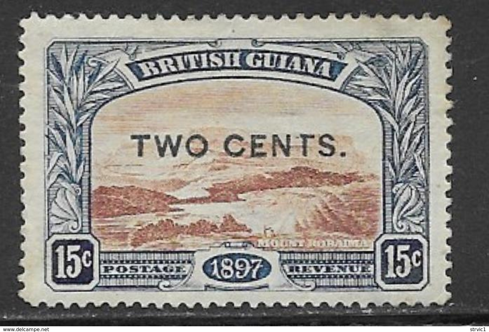 British Guiana Scott # 159 Unused Part Gum Mt. Roraima, Surcharged,1899 - British Guiana (...-1966)