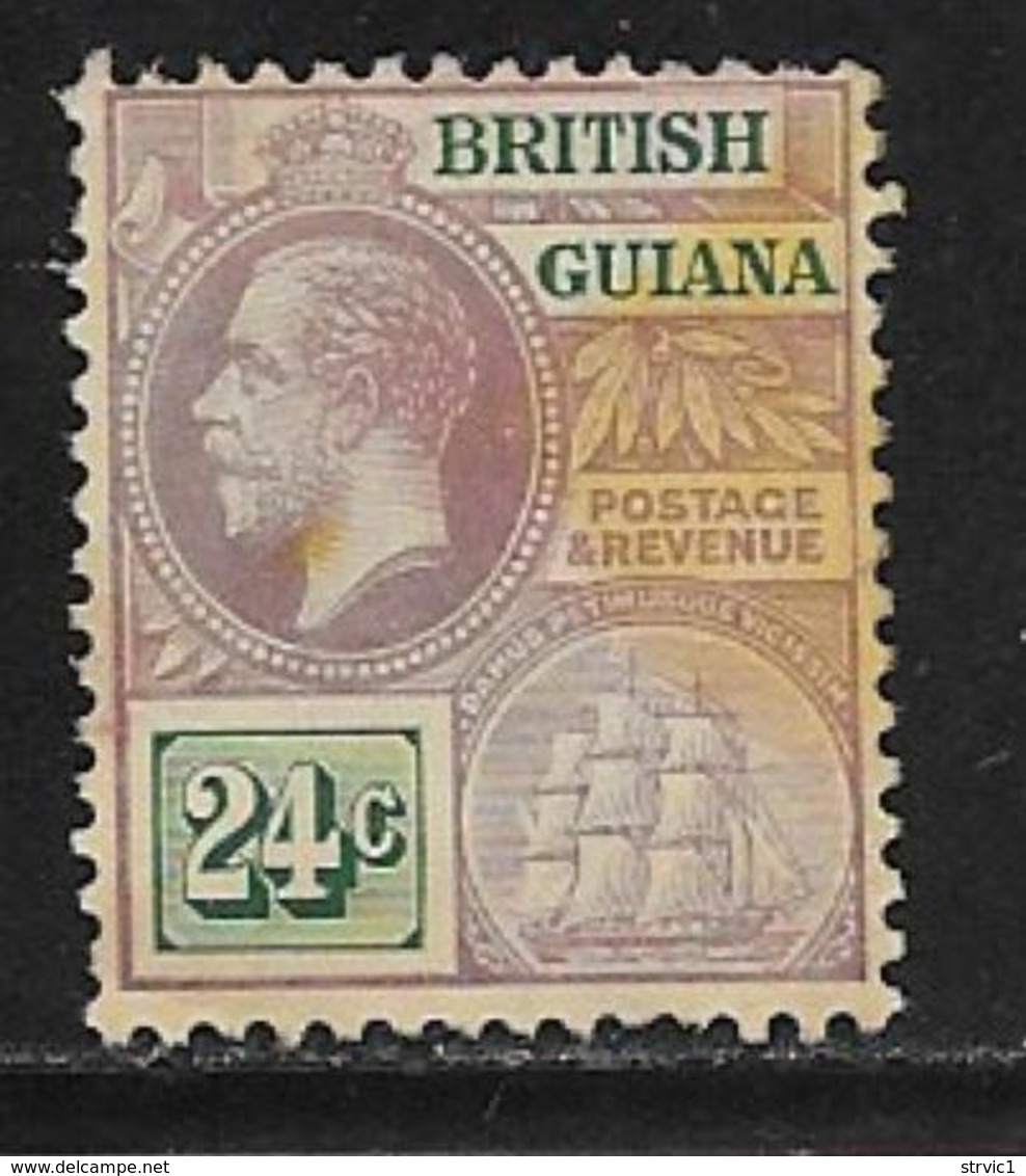 British Guiana Scott # 184 Mint Hinged George V, 1913, Stain - British Guiana (...-1966)