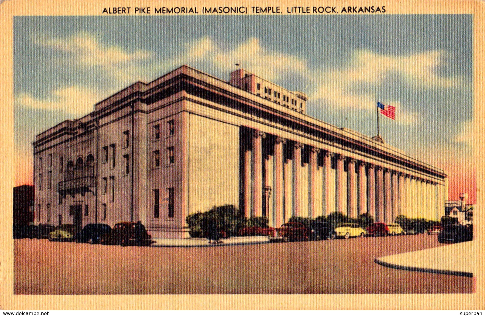 MASONRY / FRANCMAÇONNERIE : ALBERT PIKE MEMORIAL MASONIC TEMPLE - LITTLE ROCK ARKANSAS ~ 1945 - '950 (ae394) - Little Rock