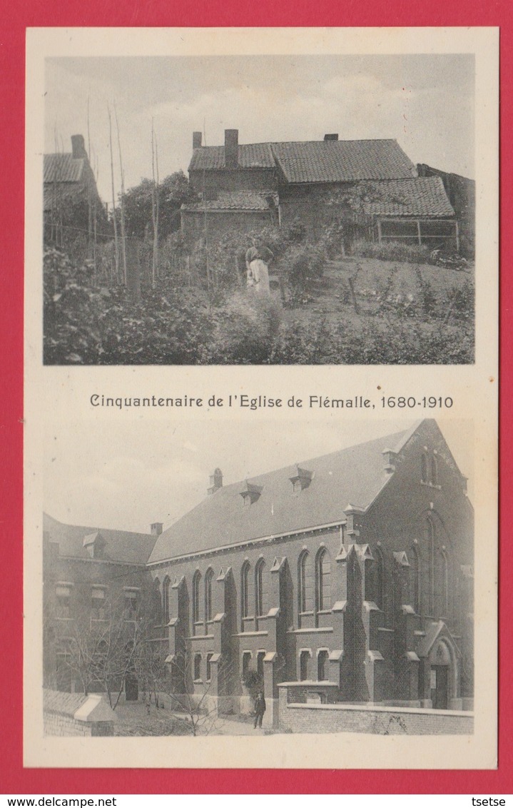 Flémalle - Cinquantenaire De L'Eglise 1680-1910 - 2 Vues ( Voir Verso ) - Flémalle