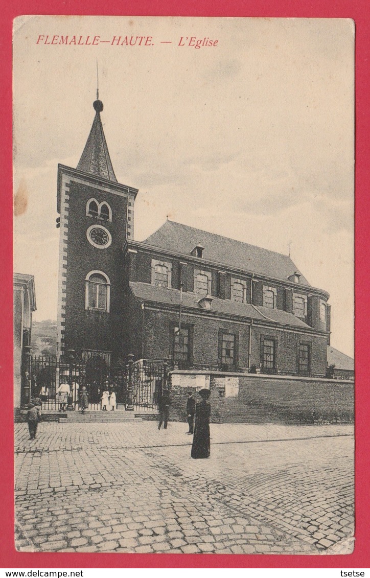 Flémalle-Haute - L'Eglise...paroissiens Sortant De L'église  ( Voir Verso ) - Flémalle