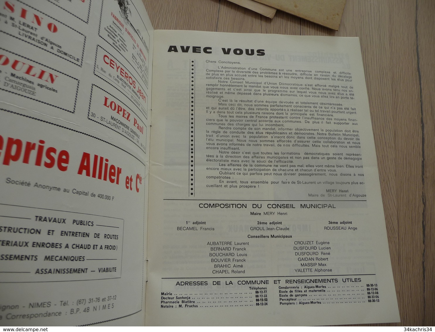 Camargue Bulletin Municipal De Saint Laurent D'Aigouze 1970 En 1ère Page Abrivado Boulevard Gambetta - Languedoc-Roussillon