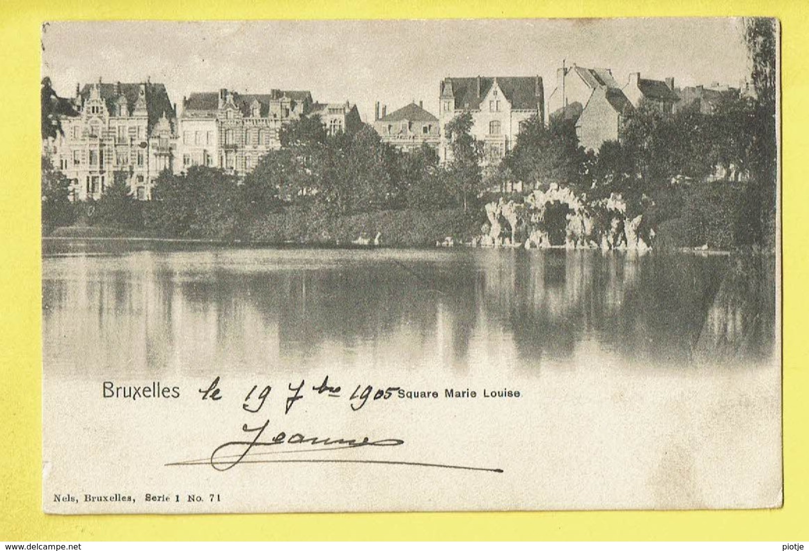 * Brussel - Bruxelles - Brussels * (Nels, Série 1, Nr 71) Square Marie Louise, Grotte, Parc, étang, Rare Old - Bruxelles-ville