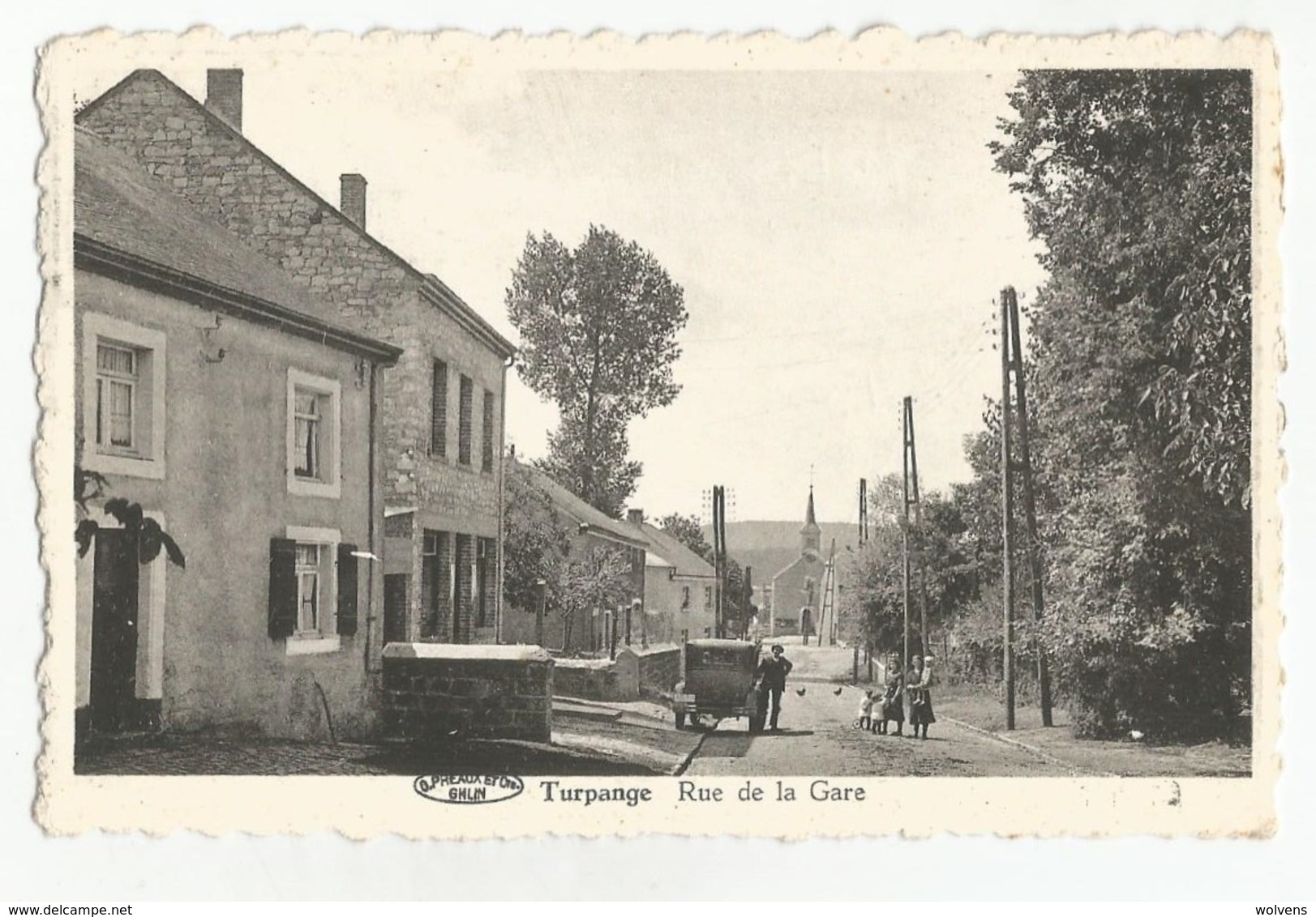 Turpange Rue De La Gare Messancy Carte Postale Ancienne Animée - Messancy