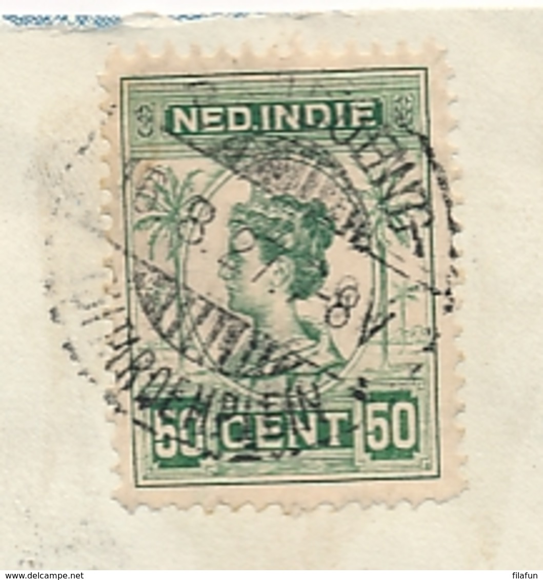 Nederlands Indië - 1927 - 50 Cent Wilhelmina Op R-cover LB Bandoeng/Tjitaroemplein Naar Düsseldorf / Deutschland - Niederländisch-Indien