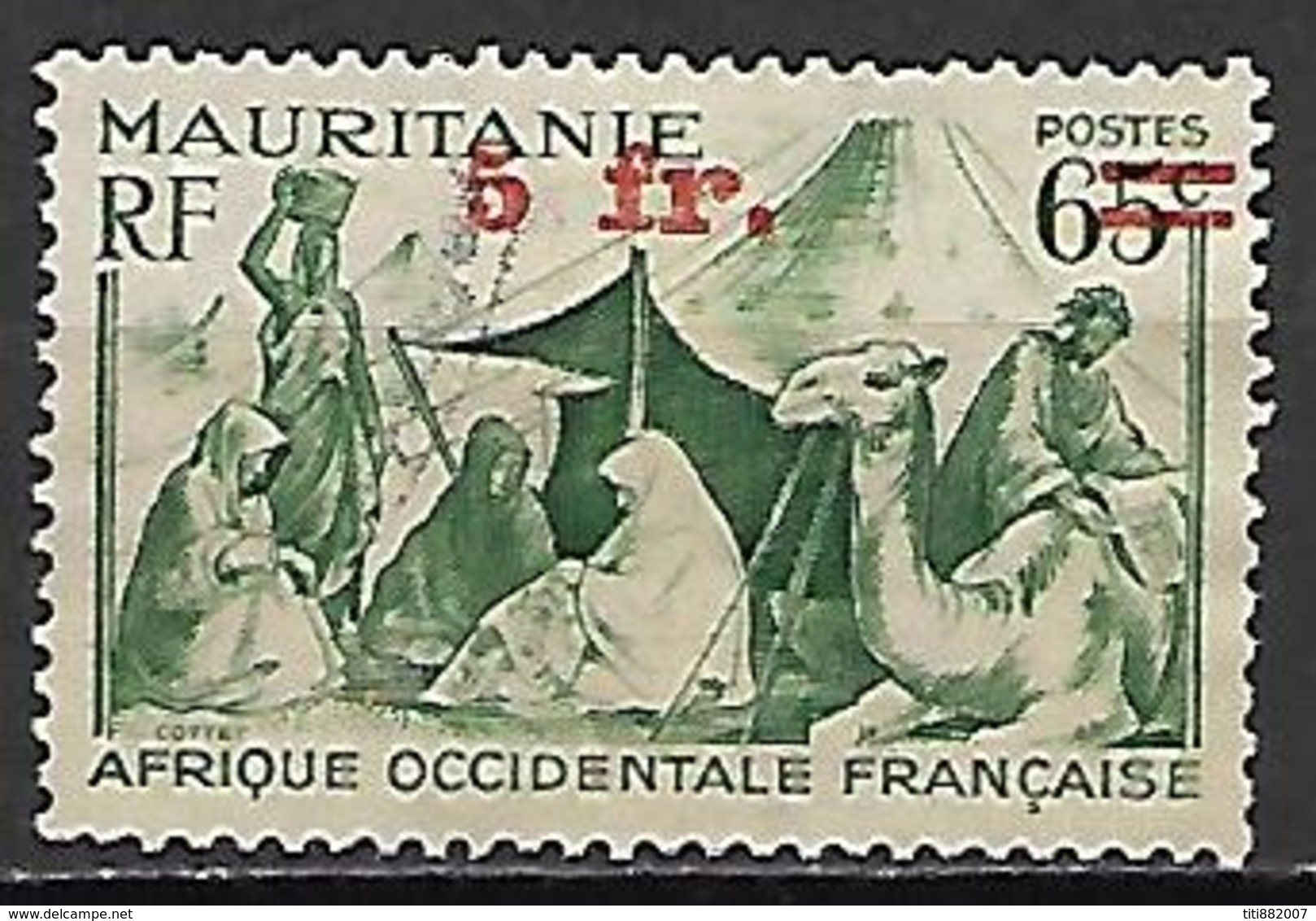 MAURITANIE    -    1944 .   Y&T N° 135 Oblitéré.   Surchargé - Used Stamps