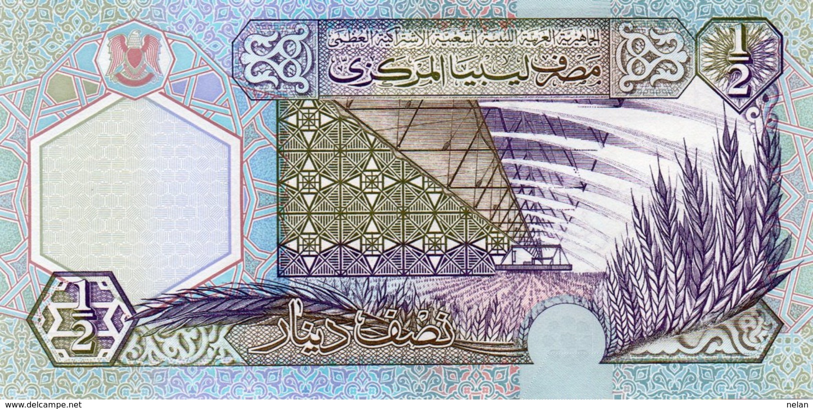 LIBYA 1/2 DINAR 2002 P-63  UNC - Liberia