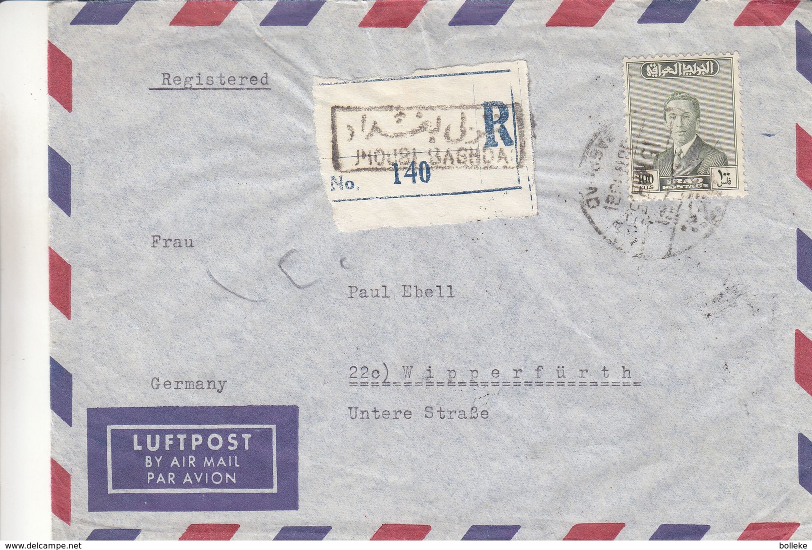 Iraq - Lettre Recom De 1955 - Oblit Baghdad - Exp Vers Wipperfürth - - Iraq