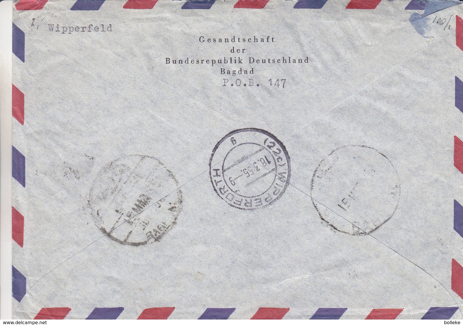 Iraq - Lettre Recom De 1955 - Oblit Baghdad - Exp Vers Wipperfürth - - Iraq