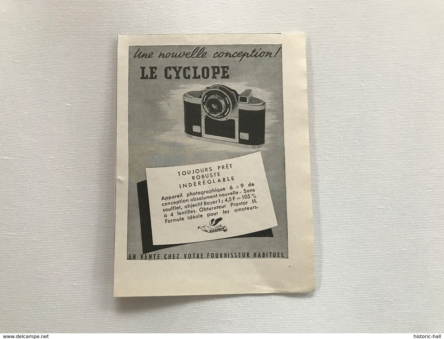 Pub Appareil Photo LE CYCLOPE - 1951 - Publicités