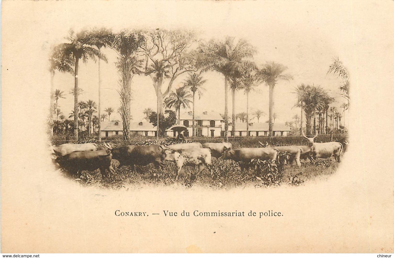 AFRIQUE CONAKRY VUE DU COMMISSARIAT DE POLICE CARTE PRECURSEUR - Guinea