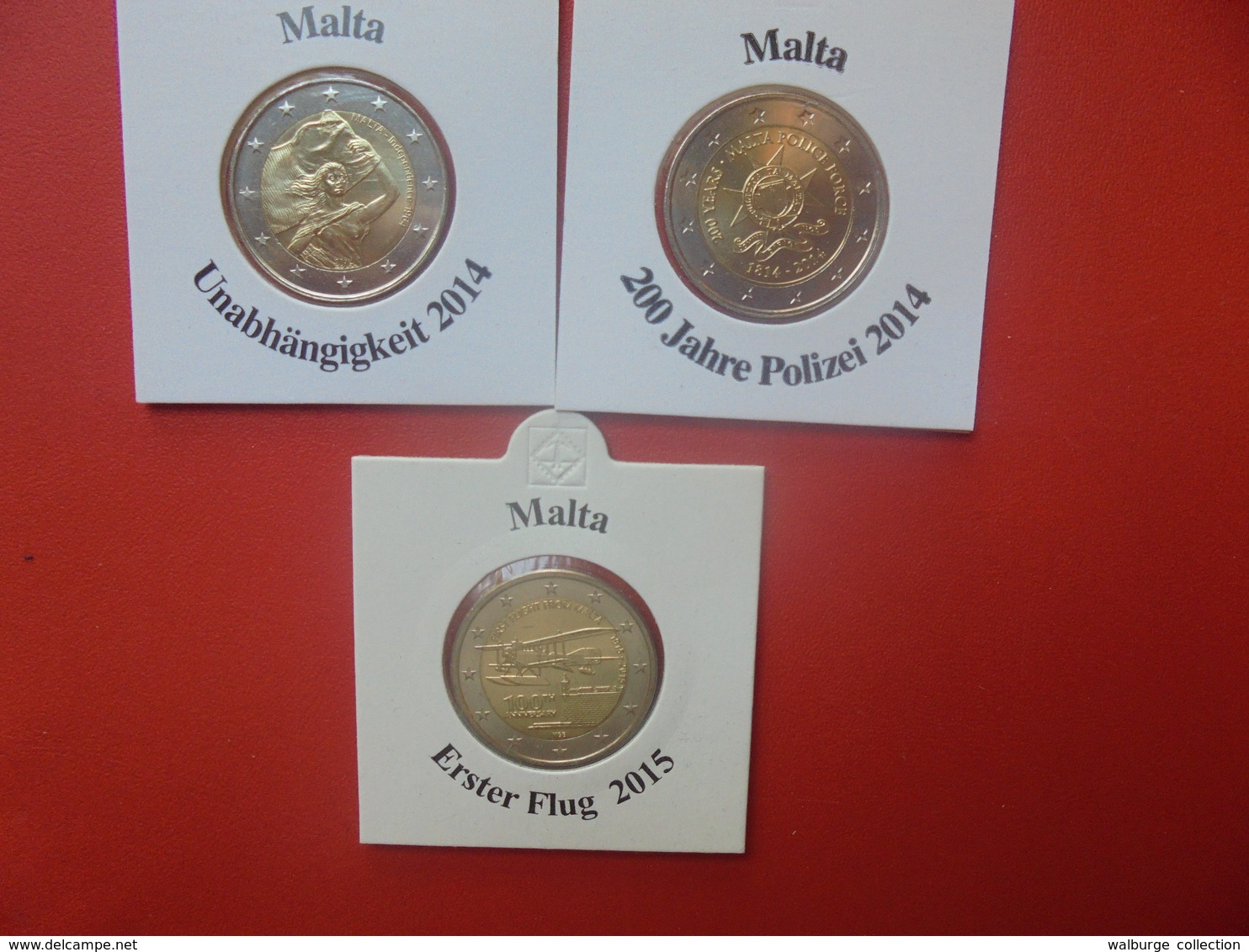 MALTE 2 EURO 2012+2013+2014+2014+2015 COMMEMORATIVES QUALITE UNC - Malte