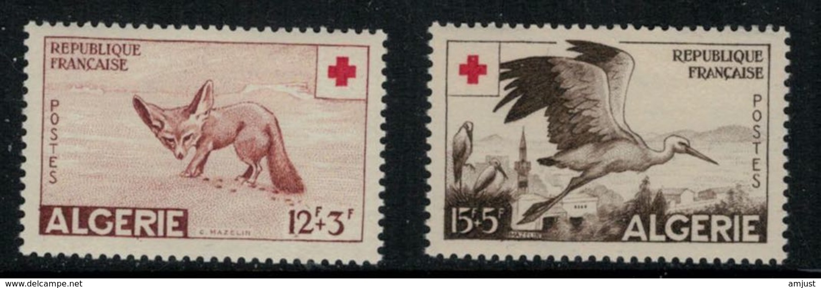 Algérie // 1950-1962  // 1957 // Au Profit De La Croix-Rouge, Neufs ** MNH No.343-344 Y&T - Neufs