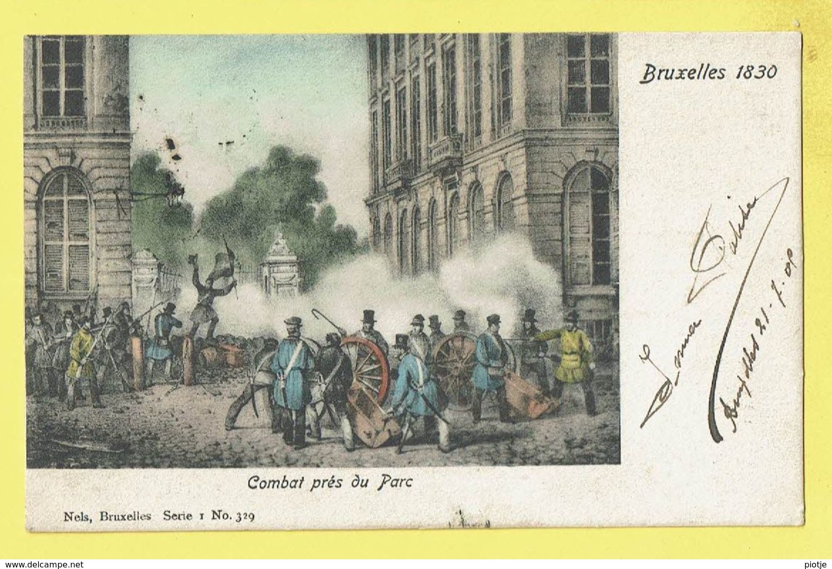 * Brussel - Bruxelles - Brussels * (Nels, Série 1, Nr 329) Bruxelles 1830, Combat Près Du Parc, Soldat, Canon, TOP - Bruxelles-ville