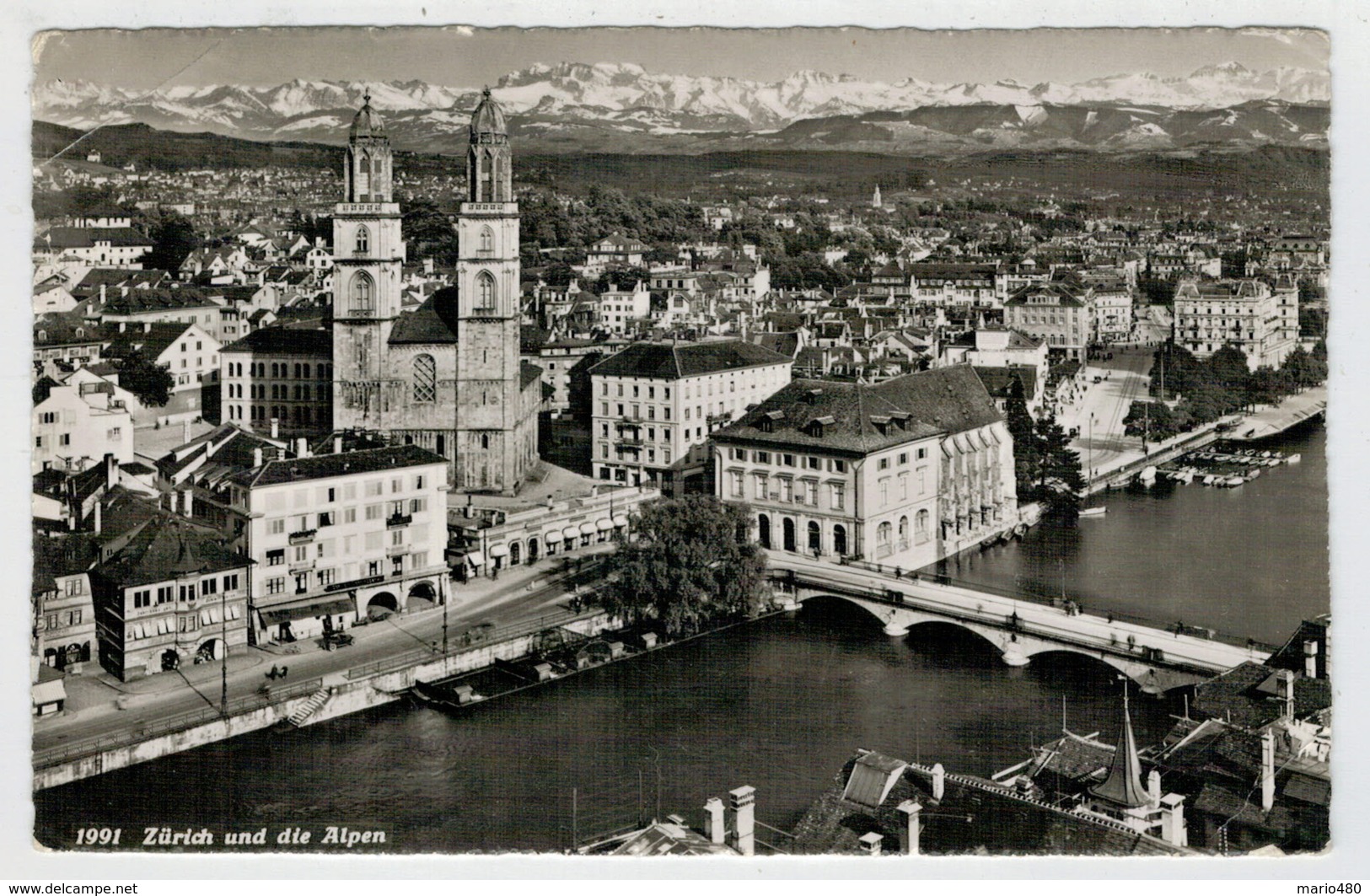 C.P.  PICCOLA     ZURICH  UND  DIE  ALPEN        2 SCAN    (VIAGGIATA) - Zürich