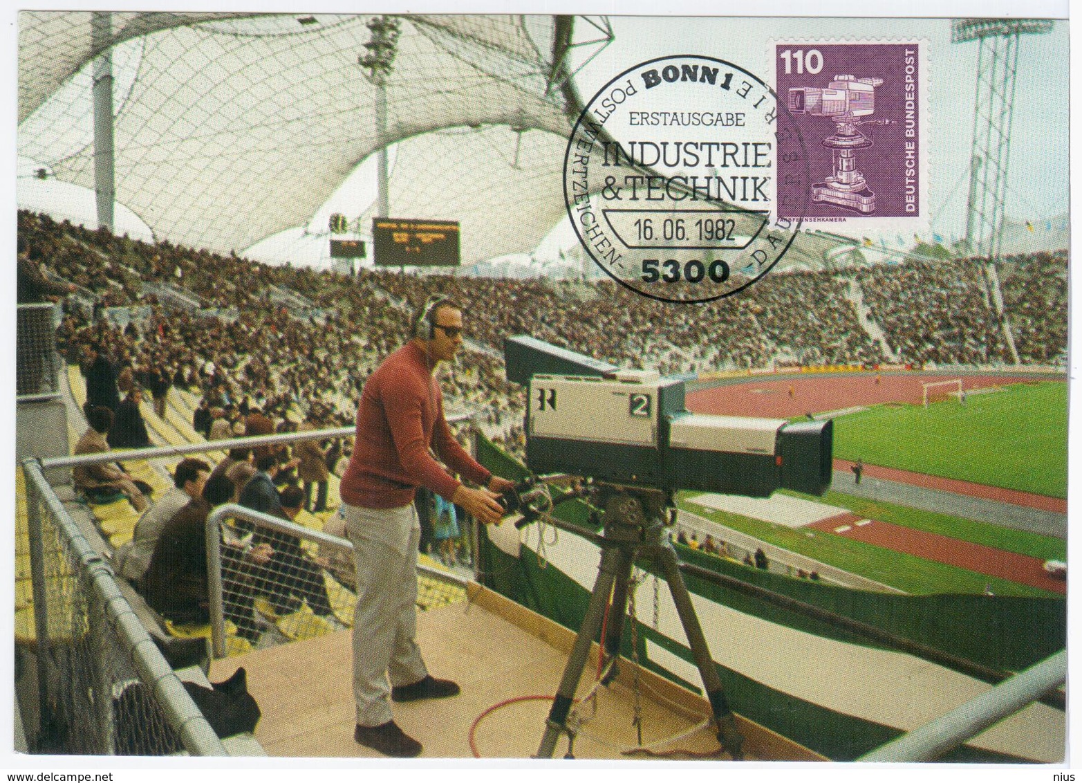 Germany Deutschland 1982 Maximum Card, Industrie Und Technik, Farbfernsehkamera, Dauerserie Color Television Camera TV - 1981-2000