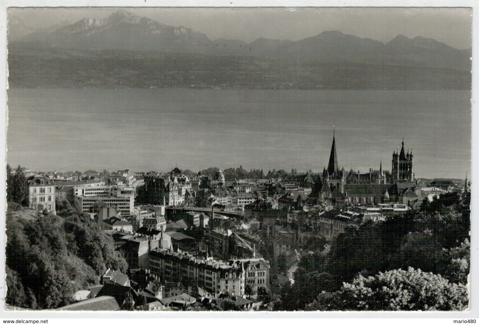 C.P.  PICCOLA   LAUSANNE   ET  LES  ALPES  DE  SAVOIE           2 SCAN    (VIAGGIATA) - Lausanne