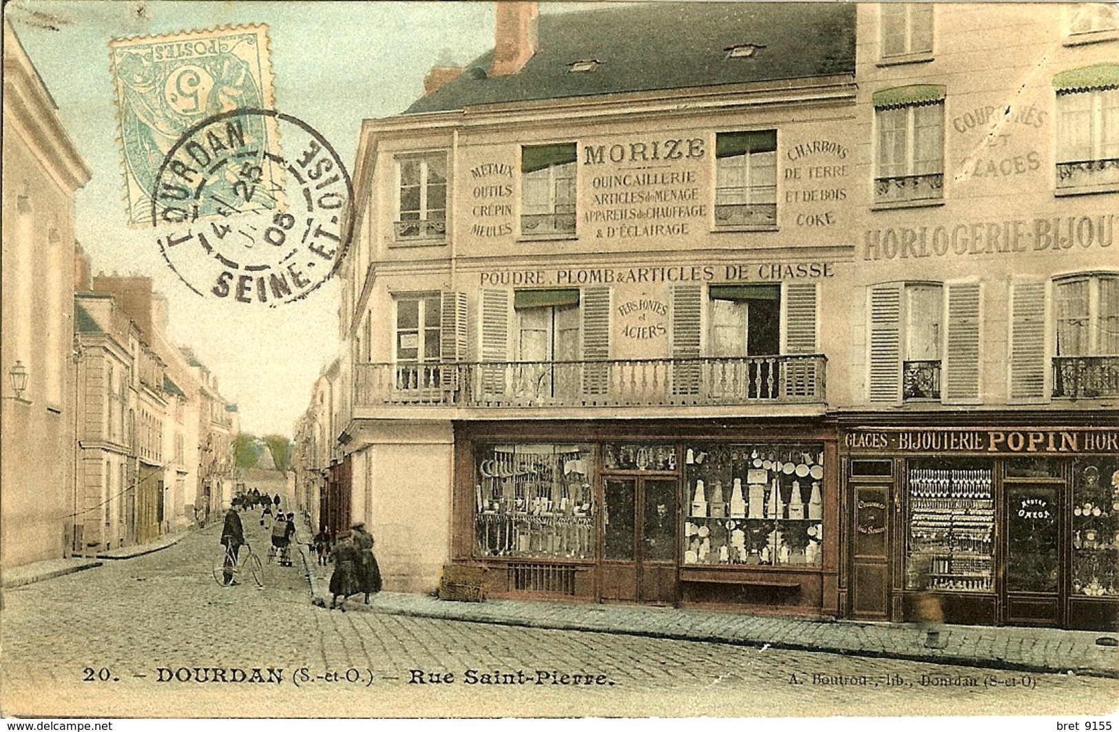 91 DOURDAN LA QUINCAILLERIE MORIZE BIJOUTERIE POPIN DANS LA RUE SAINT PIERRE PREMIERE COLORISATION TRES JOLIE - Dourdan