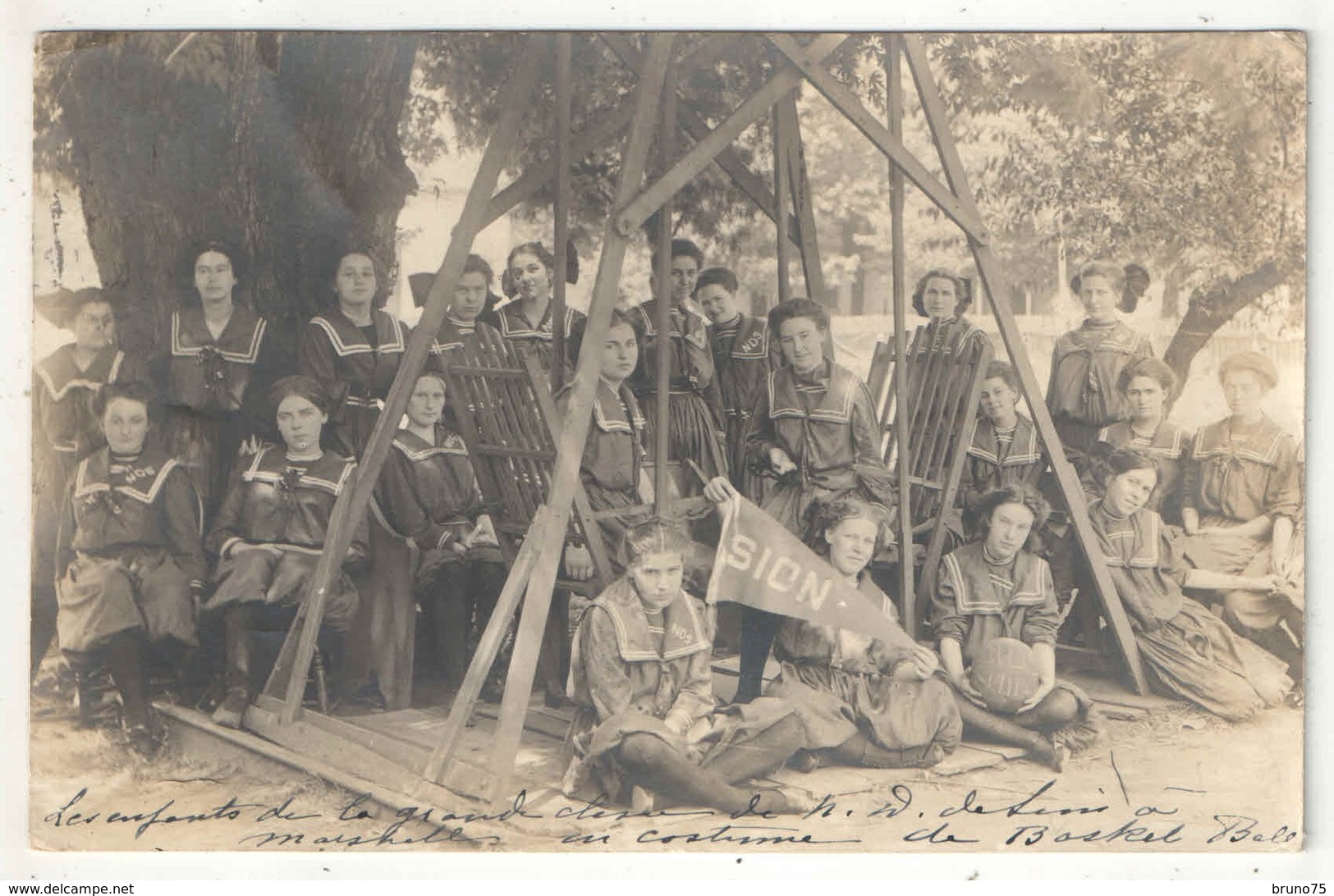 MARSHALL, MO, Missouri - Carte Photo - Les Enfants De La Grande Classe De N.-D. De Sion En Costume De Basket Ball - 1912 - Other & Unclassified