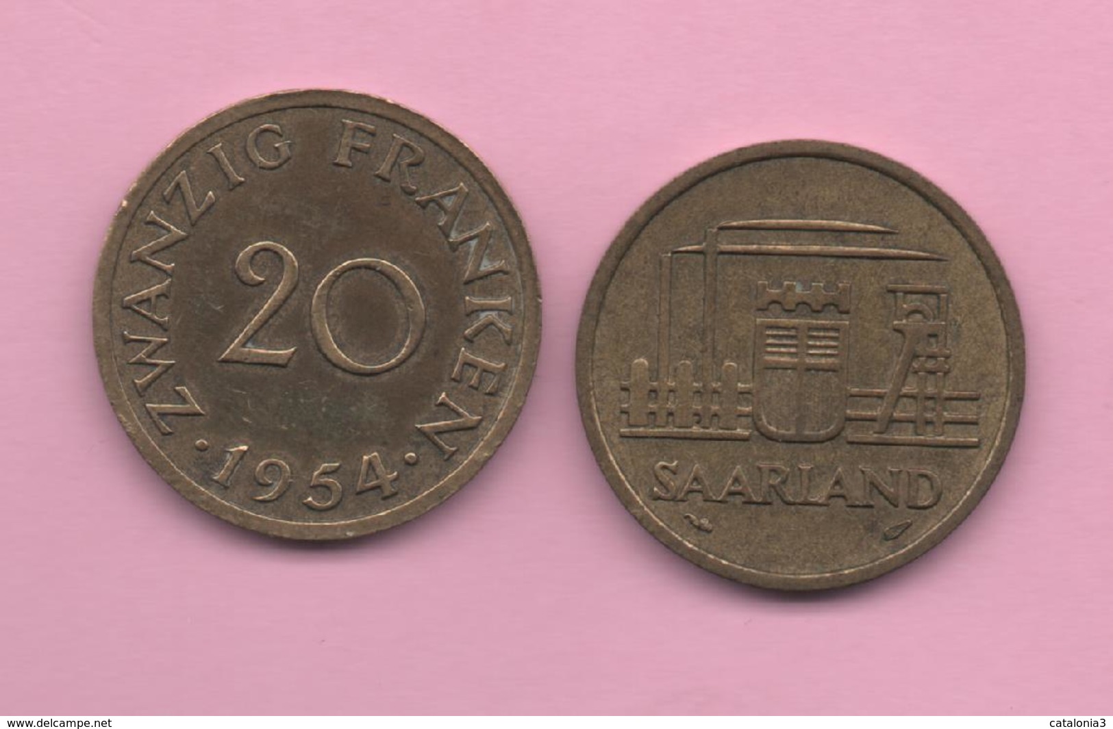 SAARLAND - 20 Franken 1954 - Andere & Zonder Classificatie