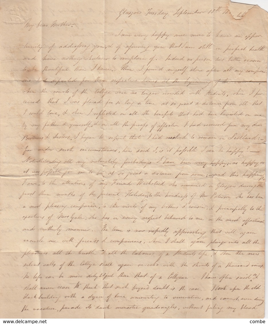 LETTRE, G-B. GLASGOW. 18 SEPT 1821. POUR BIRMINGHAM. ADD. 1/2 - ...-1840 Vorläufer