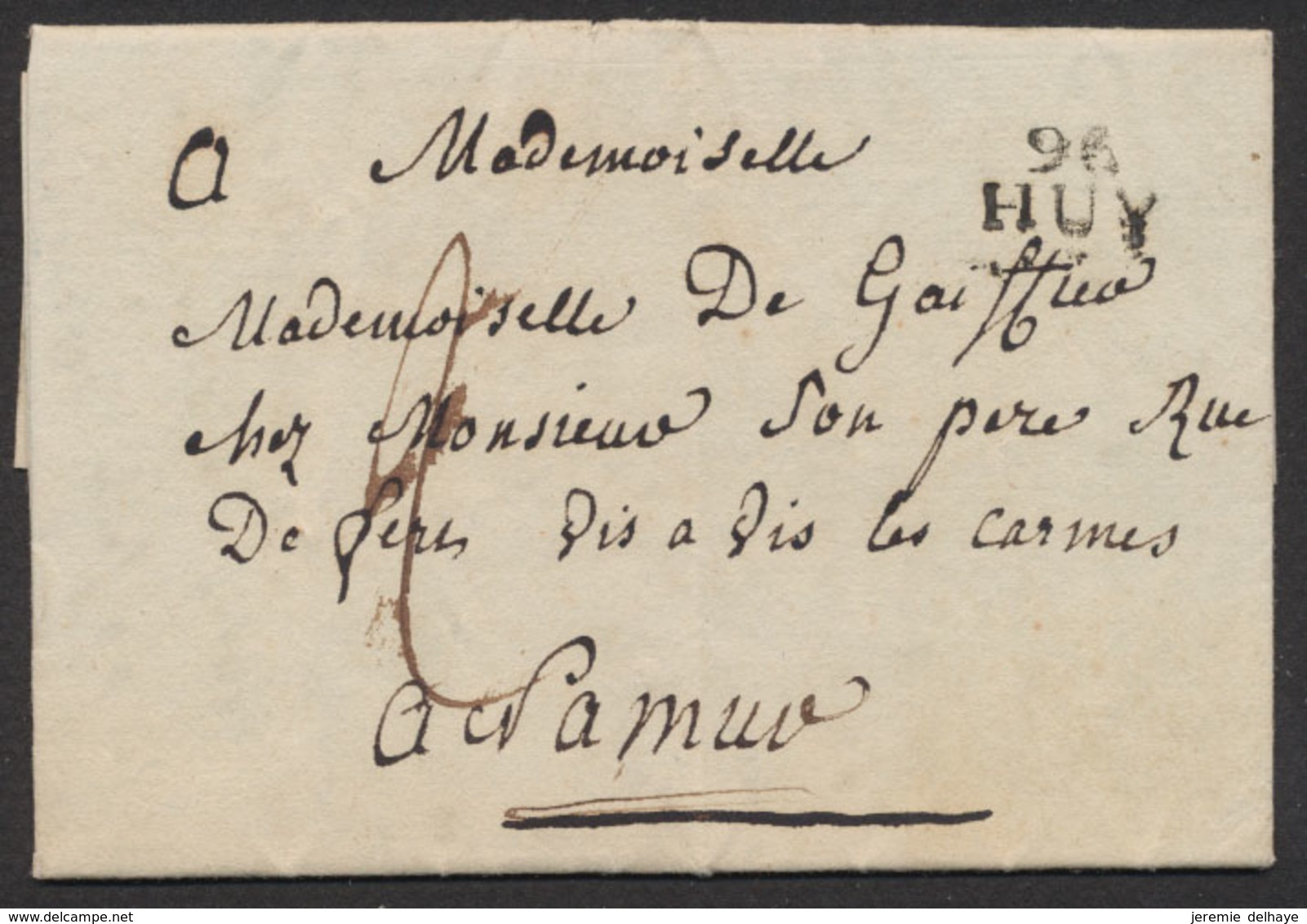 Précurseur - LAC Datée De Huy (1808) + Obl Linéaire 86 / HUY (Type 5) > Namur / Port De 2 Décimes. - 1794-1814 (Période Française)