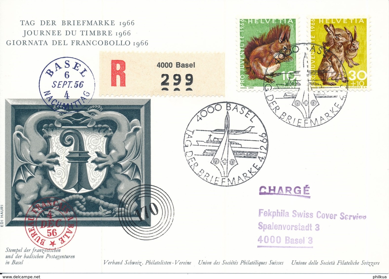 1966 Tag Der Briefmarke BASEL - Journee Du Timbre - Giornata Del Francobollo - Illustrierte Karte - Giornata Del Francobollo