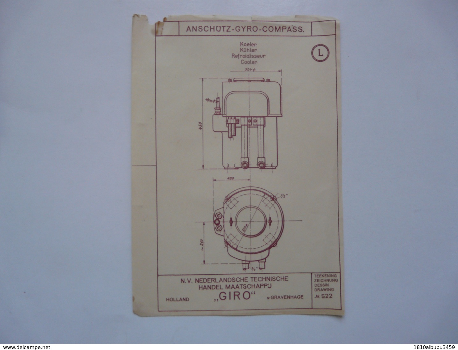 VIEUX PAPIERS - PLANCHE L : ANSCHÜTZ - GYRO-COMPASS - Compas Gyroscopique - Sous-marin - Maschinen