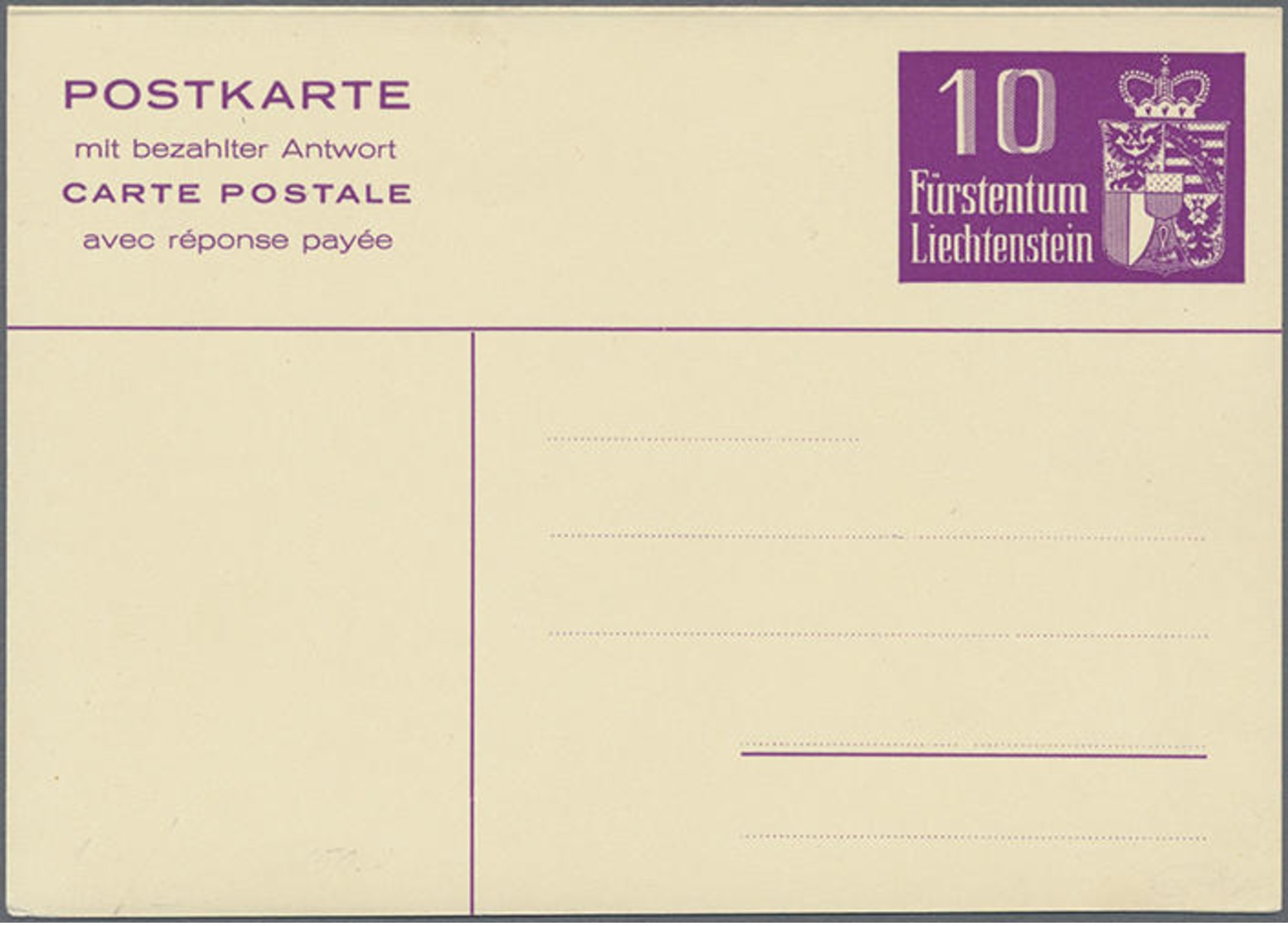 1939, 10/10 Rp. Wappen Antwortkarte, Ungebraucht, Mi. 110.- - Other & Unclassified